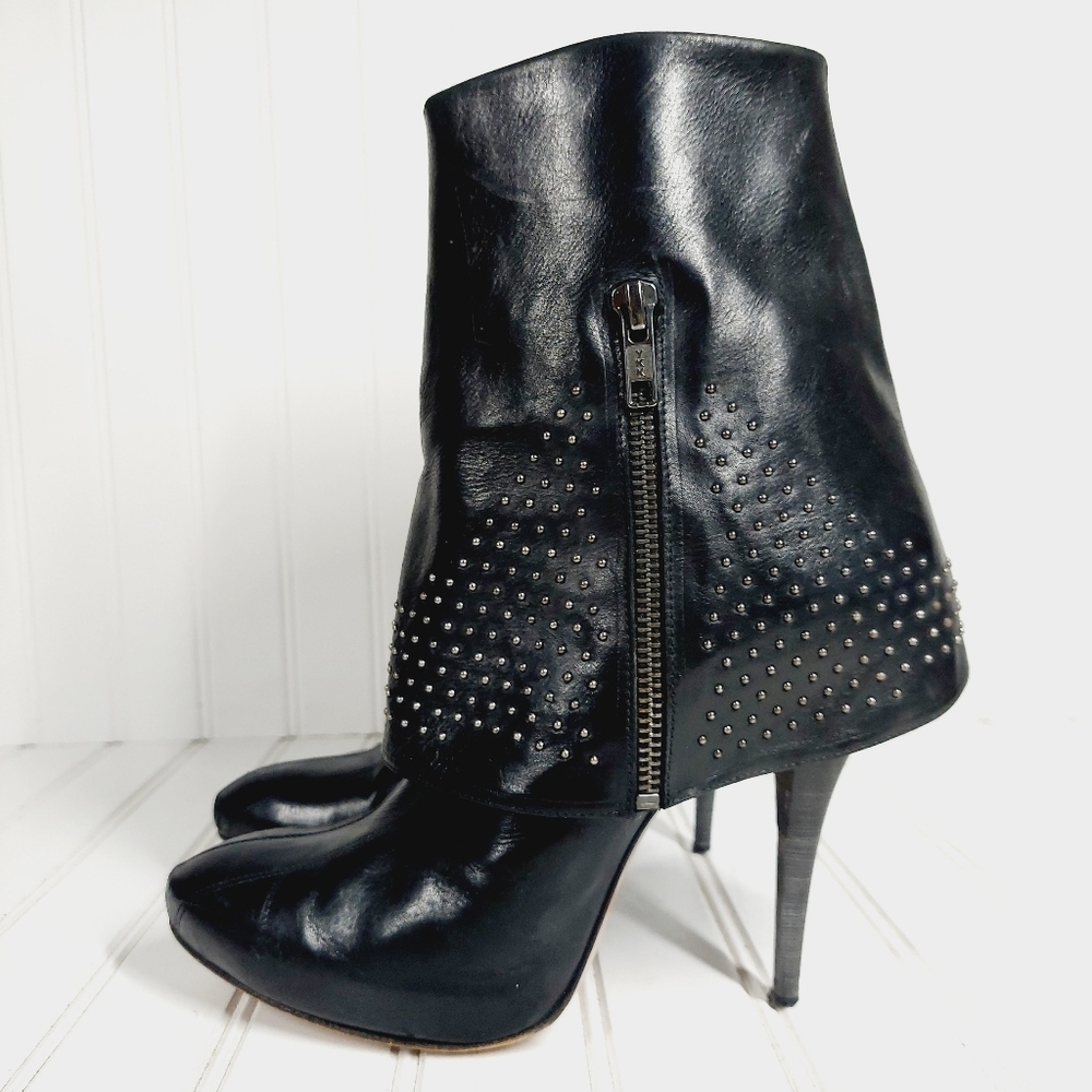 Rebeca Sanver Black Studded Ankle Boots